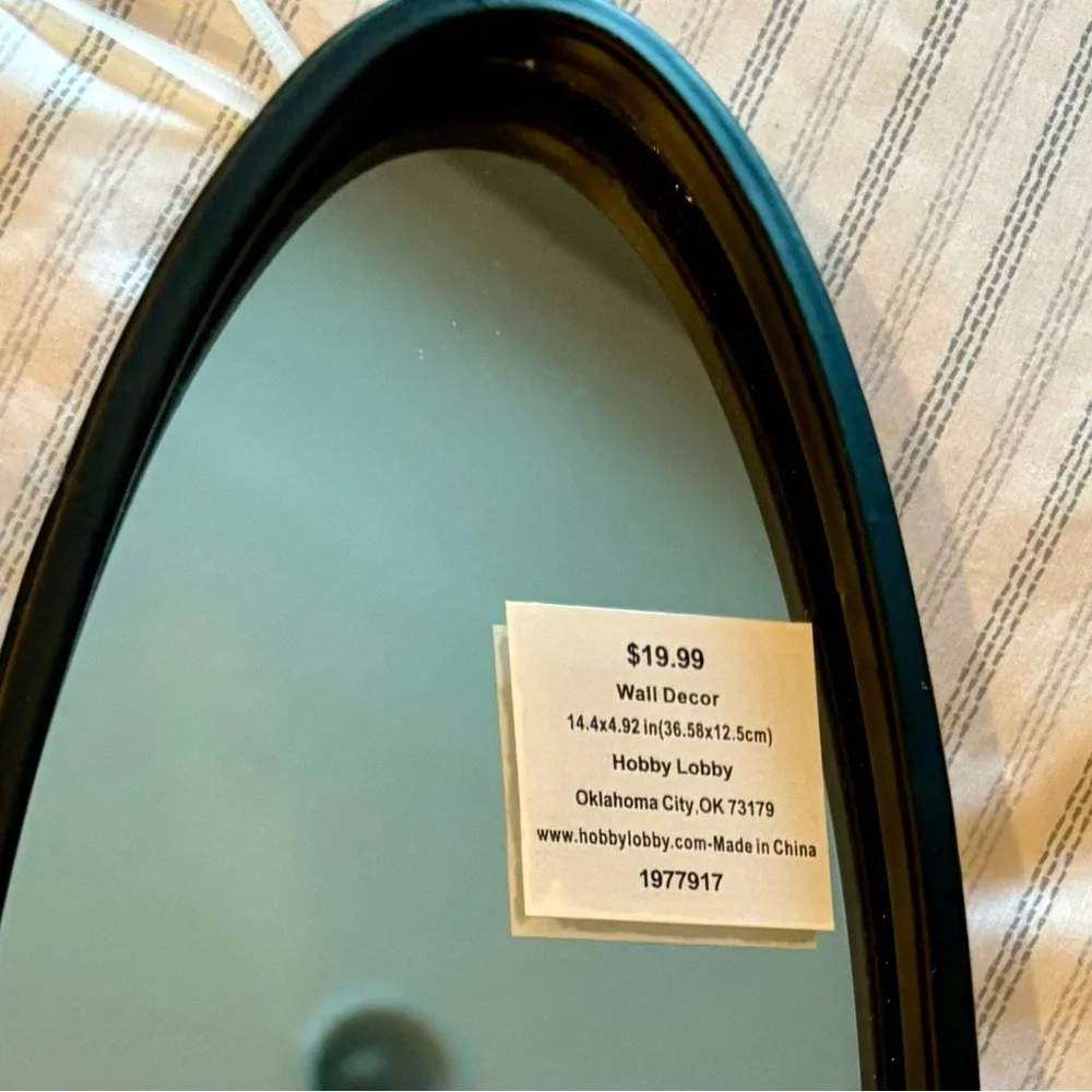 Black Oval Hanging Mirror